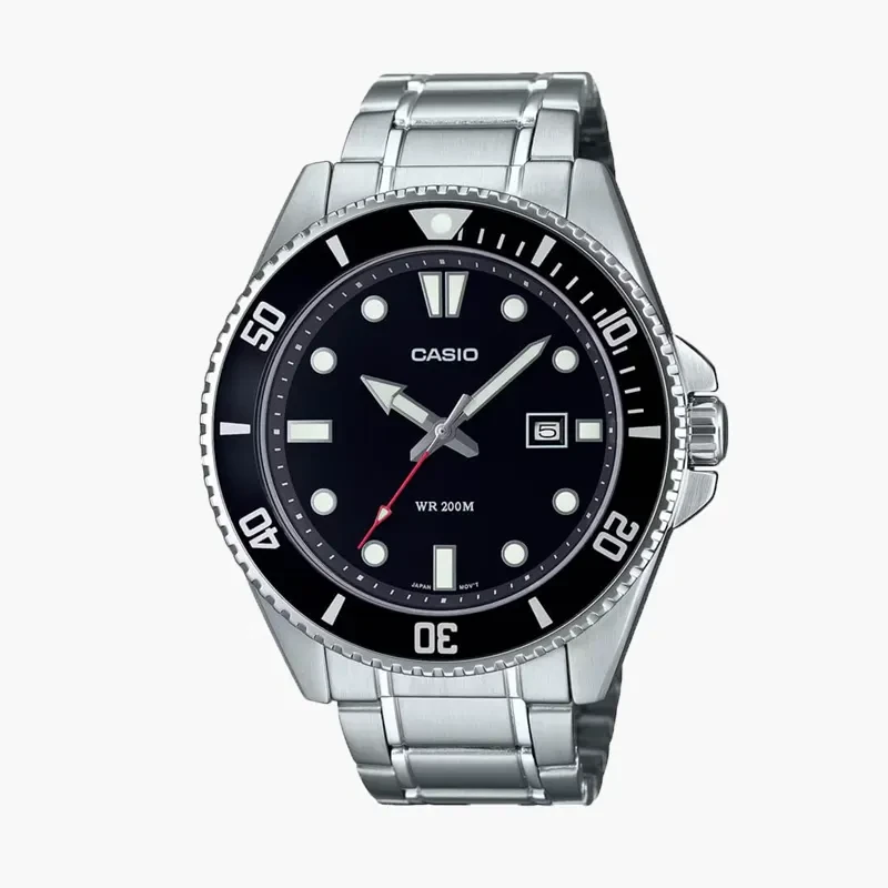 Casio Japan Duro Diver's 200M Black Dial Quartz Men's Watch- MDV-107D-1A1